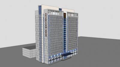 山东中医药大学第二医院病房楼SU模型下载_sketchup草图大师SKP模型