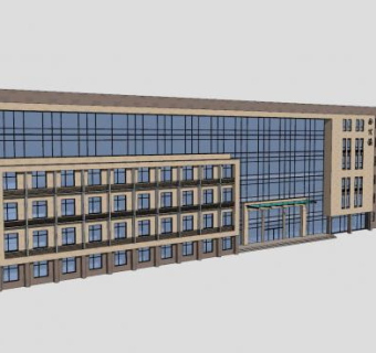 现代办公楼外观SU模型下载_sketchup草图大师SKP模型