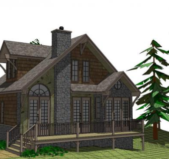 乡村小别墅su模型下载_sketchup草图大师SKP模型