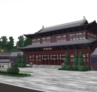 公园景观设计su模型下载_sketchup草图大师SKP模型