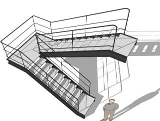 工业风楼梯su模型下载_sketchup草图大师SKP模型