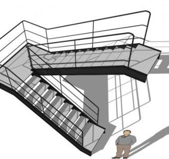 工业风楼梯su模型下载_sketchup草图大师SKP模型