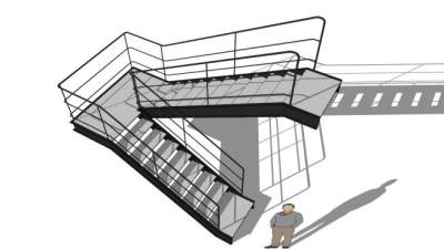 工业风楼梯su模型下载_sketchup草图大师SKP模型