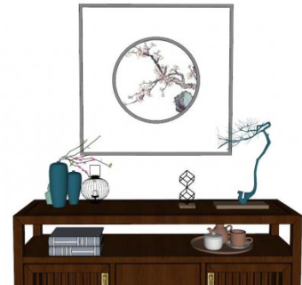 新中式摆件su模型下载_sketchup草图大师SKP模型