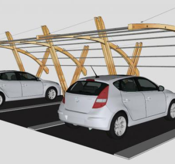 停车位遮阳棚su模型下载_sketchup草图大师SKP模型