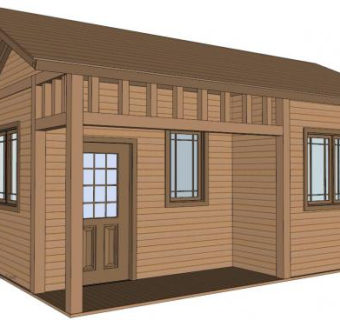 防腐木木屋su模型下载_sketchup草图大师SKP模型