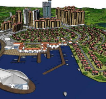 游船码头建筑su模型下载_sketchup草图大师SKP模型