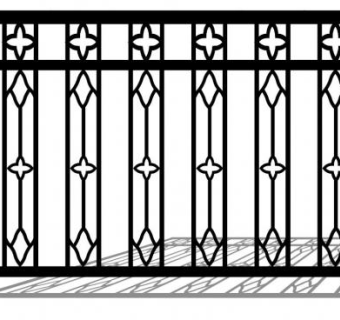 庭院铁艺栏杆su模型下载_sketchup草图大师SKP模型