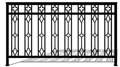 庭院铁艺栏杆su模型下载_sketchup草图大师SKP模型