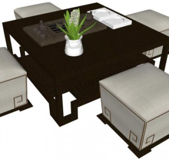 简约桌椅su模型下载_sketchup草图大师SKP模型