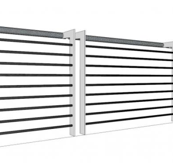 钢围栏su模型下载_sketchup草图大师SKP模型