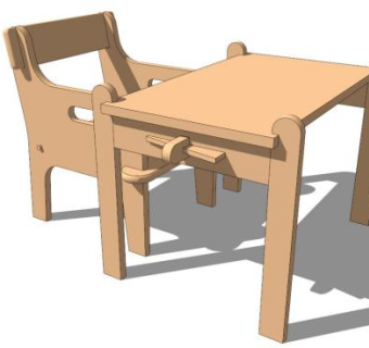 幼儿园座椅su模型下载_sketchup草图大师SKP模型