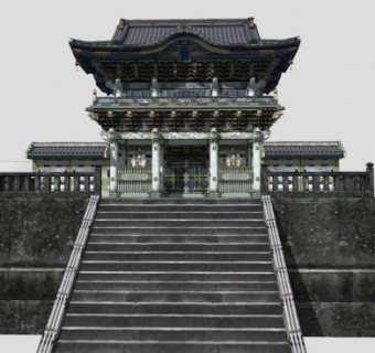 日式寺院建筑SU模型下载_sketchup草图大师SKP模型
