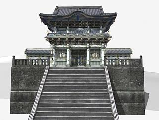日式寺院建筑SU模型下载_sketchup草图大师SKP模型