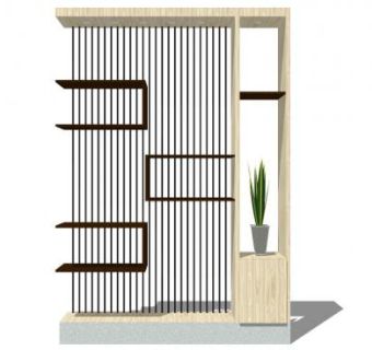 餐厅隔断su模型下载_sketchup草图大师SKP模型