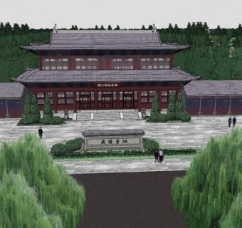 武大郎纪念馆建筑SU模型下载_sketchup草图大师SKP模型
