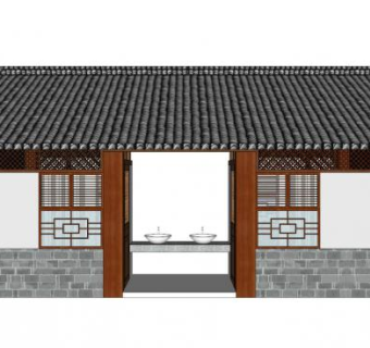 中式厕所su模型下载_sketchup草图大师SKP模型
