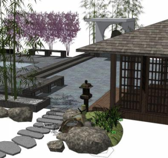 庭院石头su模型下载_sketchup草图大师SKP模型