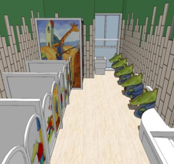 幼儿园厕所su模型下载_sketchup草图大师SKP模型