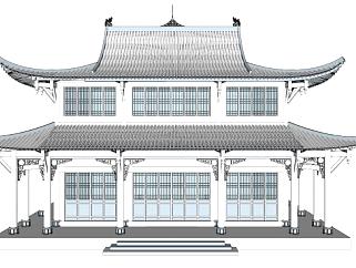 中国风古建筑su模型下载_sketchup草图大师SKP模型