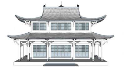 中国风古建筑su模型下载_sketchup草图大师SKP模型