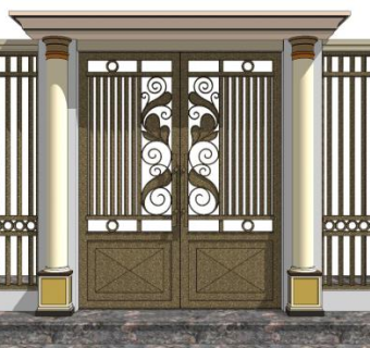 英式住宅区入口su模型下载_sketchup草图大师SKP模型