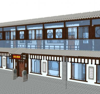茶楼设计su模型下载_sketchup草图大师SKP模型
