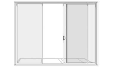 双向推拉门su模型下载_sketchup草图大师SKP模型