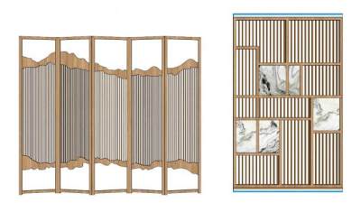 新古典隔断su模型下载_sketchup草图大师SKP模型