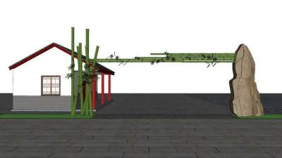 动物园大门su模型下载_sketchup草图大师SKP模型