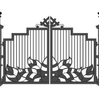 幼儿园铁艺大门su模型下载_sketchup草图大师SKP模型