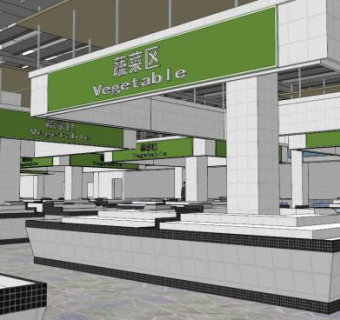菜市场su模型下载_sketchup草图大师SKP模型