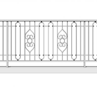 铁质栏杆su模型下载_sketchup草图大师SKP模型