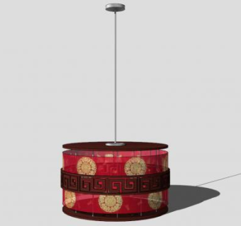 中式景观吊灯su模型下载_sketchup草图大师SKP模型