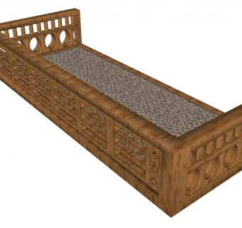 创意木质护栏su模型下载_sketchup草图大师SKP模型