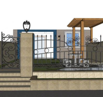 庭院小门su模型下载_sketchup草图大师SKP模型
