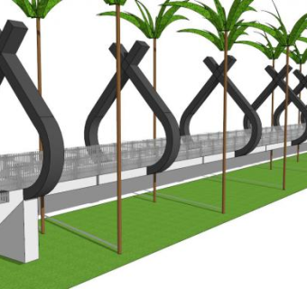 现代景观桥su模型下载_sketchup草图大师SKP模型