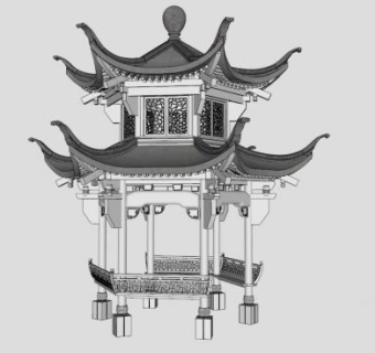 古建六角亭su模型下载_sketchup草图大师SKP模型