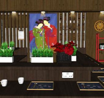 茶餐厅su模型下载_sketchup草图大师SKP模型