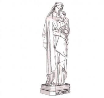 圣母人物雕塑su模型下载_sketchup草图大师SKP模型