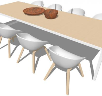 现代餐厅桌子su模型下载_sketchup草图大师SKP模型