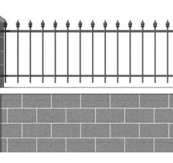 铁艺栅栏su模型下载_sketchup草图大师SKP模型