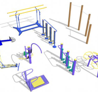 老人健身器材su模型下载_sketchup草图大师SKP模型