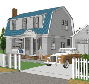 住宅栏杆su模型下载_sketchup草图大师SKP模型