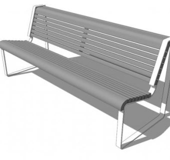 户外休闲长椅su模型下载_sketchup草图大师SKP模型