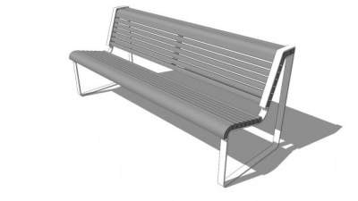 户外休闲长椅su模型下载_sketchup草图大师SKP模型