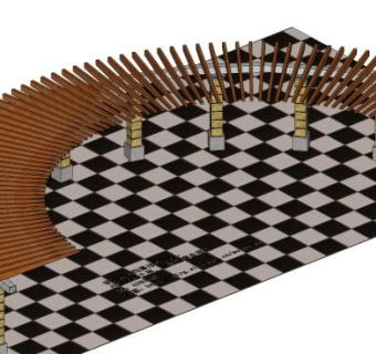 木质弧形花架su模型下载_sketchup草图大师SKP模型