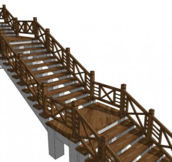 观景栈道su模型下载_sketchup草图大师SKP模型