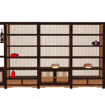 中式展柜su模型下载_sketchup草图大师SKP模型