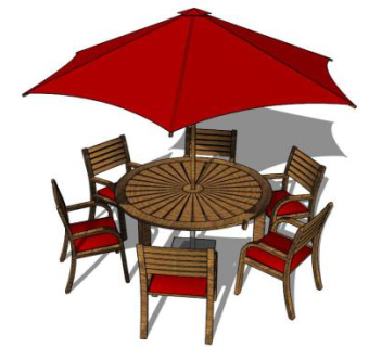 休闲户外桌椅su模型下载_sketchup草图大师SKP模型